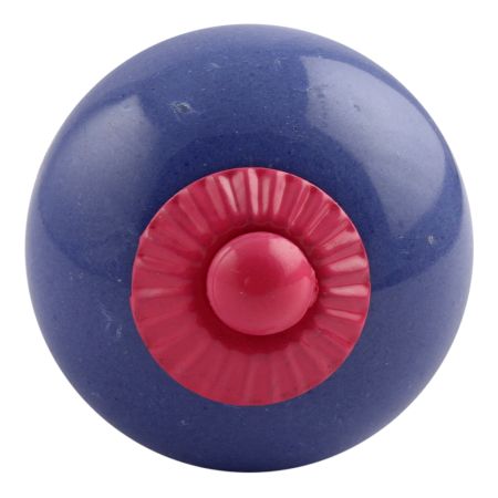 Slate Blue Pink Fitting Ceramic Knob